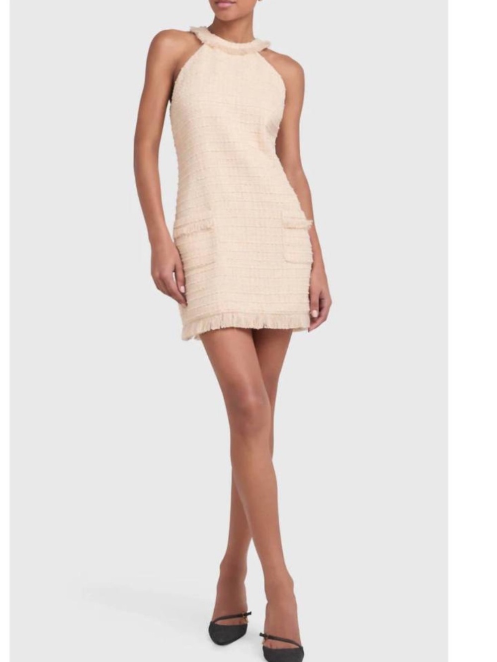NWT AMANDA UPRICHARD Andrea Dress in beige size Small